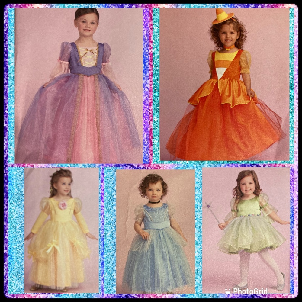 🌺uncut Drake & Ferris pattern girls costume princess fairy